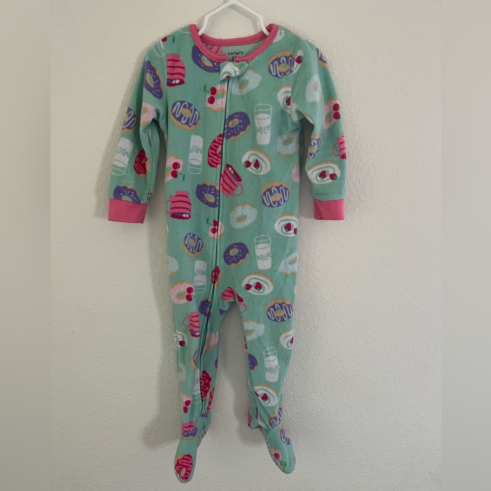 3 Carter’s 24M/2T Girls Footie Pajamas